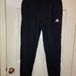 Adidas Slim Fit Tapered Leg Joggers Black White Logo Track Pants Small BNWT
